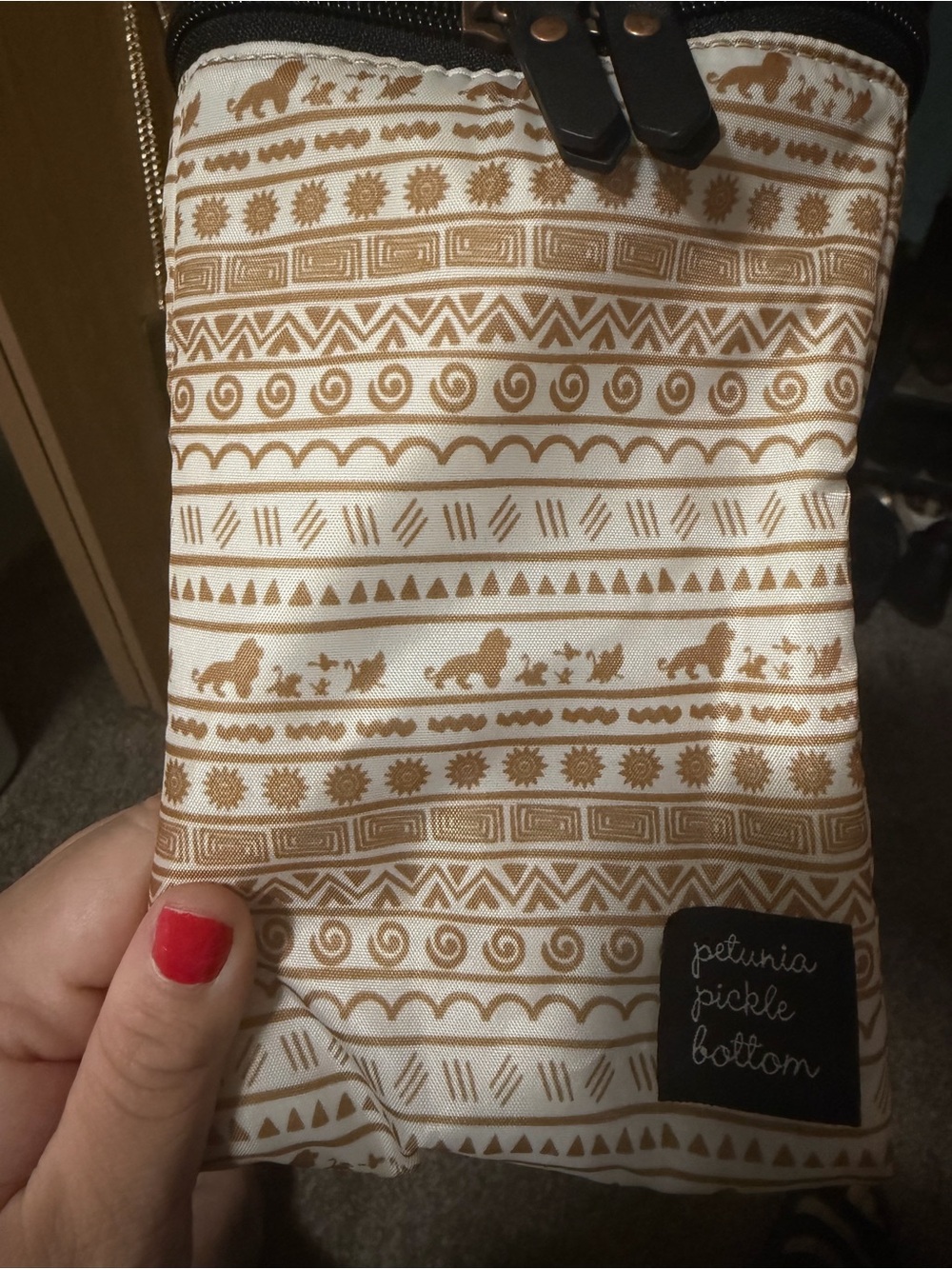 Petunia Pickle Bottom Cream & Tan Geo Pattern milk cooler